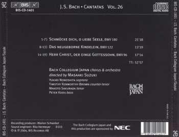 CD Johann Sebastian Bach: Cantatas 26 : BWV 96 Herr Christ, Der Einge Gottessohn - BWV 122 Das Neugeborne Kindelein - BWV 180 Schmücke Dich, O Liebe Seele