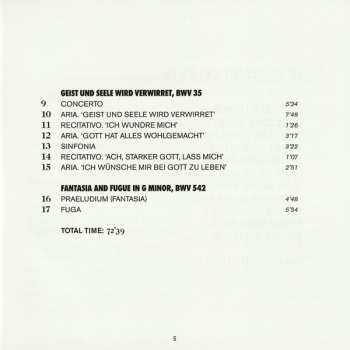 CD Johann Sebastian Bach: Cantatas BWV 170 & 35