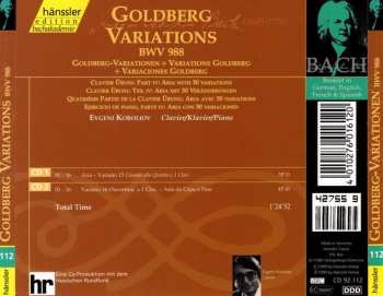 2CD Johann Sebastian Bach: Goldberg-Variationen = Variations Goldberg = Goldberg Variations BWV 988