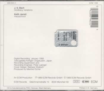 CD Johann Sebastian Bach: Goldberg Variations