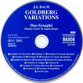 2CD Johann Sebastian Bach: Goldberg Variations (Arranged For Ten-String Guitar Duo)