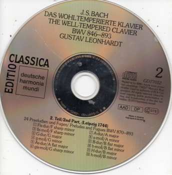 2CD Johann Sebastian Bach: Das Wohltemperierte Klavier 2 / The Well-Tempered Clavier 2