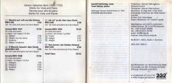 SACD Johann Sebastian Bach: Sonatas For Viola And Piano BWV 1027-1029 / Chorale Preludes