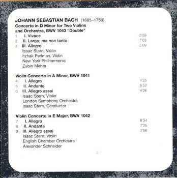 CD Johann Sebastian Bach: "Double" Concerto - Violin Concertos Nos. 1 & 2