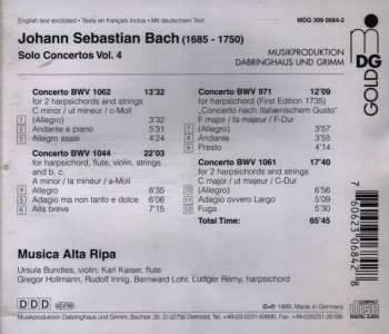 CD Johann Sebastian Bach: Solo Concertos Vol. 4 - Triple Concerto BWV 1044, Harpsichord Concertos BWV 1061, 1062, Italian Concerto BWV 971