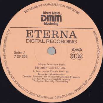 2LP Johann Sebastian Bach: Motetten BWV 225-230  Choralsätze  Chorsätze Zum Magnificat