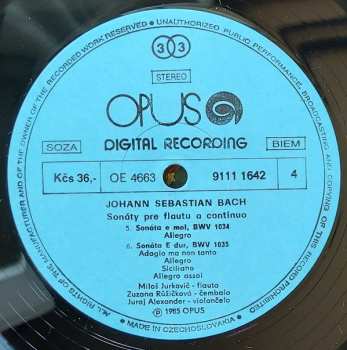 2LP Johann Sebastian Bach: Sonatas For Flute And Harpsichord Bwv 1030-32, Sonatas For Flute And Continuo Bwv 1033-35 (2xLP)