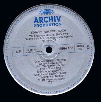 3LP/Box Set Johann Sebastian Bach: Weihnachtsoratorium BWV 248