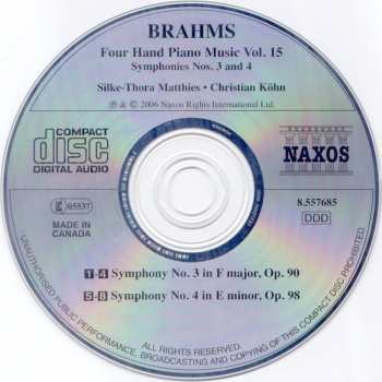 CD Johannes Brahms: Four Hand Piano Music Vol. 15