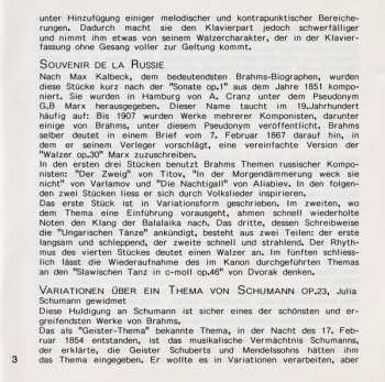 CD Johannes Brahms: Liebeslieder Walzer Op. 52a / Souvenir De La Russie Op. 151 / Neue Liebeslieder Walzer Op. 65a / Variationen Op. 23 (Complete Original Works For Piano 4 Hands Vol. II)