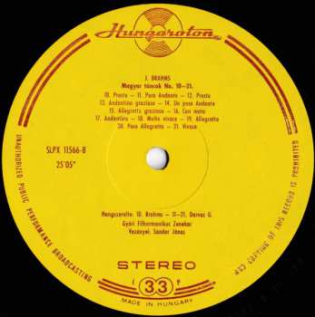LP Johannes Brahms: Hungarian Dances Nos 1-21