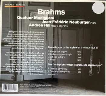 CD Johannes Brahms: Quintette Op. 34 / Zwei Gesänge