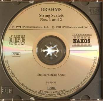 CD Johannes Brahms: String Sextets Nos. 1 And 2