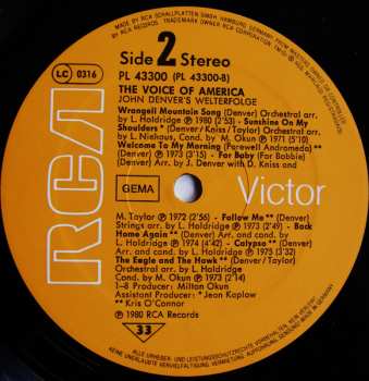 LP John Denver: Voice Of America (Welterfolge)