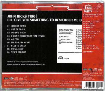CD John Hicks Trio: I'll Give You Something To Remember Me By...