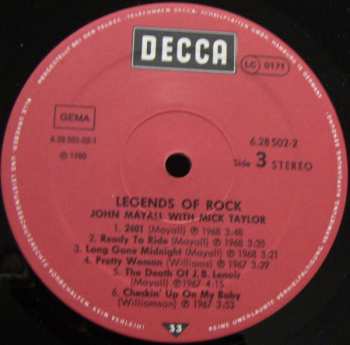 2LP John Mayall: The Legends Of Rock