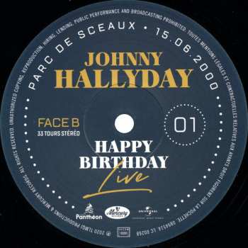 4LP/Box Set Johnny Hallyday: Happy Birthday Live - Parc De Sceaux 15.06.2000 LTD | NUM