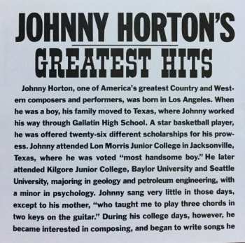 CD Johnny Horton: Johnny Horton's Greatest Hits
