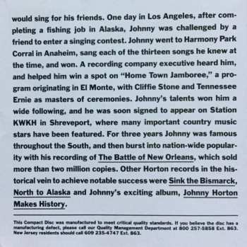 CD Johnny Horton: Johnny Horton's Greatest Hits