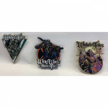Merch Jon Schaffer: Button Wicked Words And Epic Tales Enamel Pin Set (3 Pieces)