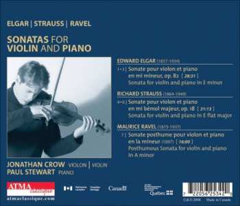 CD Jonathan Crow: Elgar Strauss Ravel - Sonatas For Violin And Piano