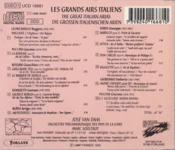 CD José van Dam: Les Grands Airs Italiens = The Great Italian Arias = Der Grossen Italienischen Arien