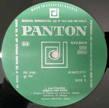 LP Jan Hanuš: Five Short Compositions For Piano / Preludes For Piano, Op. 23 / Sonata For Piano