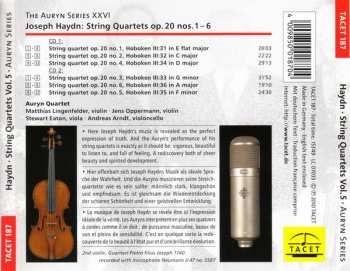2CD Joseph Haydn: Auryn's Haydn: Op. 20 (String Quartets ∙ Vol. 5 Of 14 Op. 20 Nos. 1 – 6)