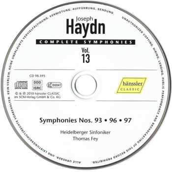 CD Joseph Haydn: No. 93 / No. 96 (The Miracle) / No. 97