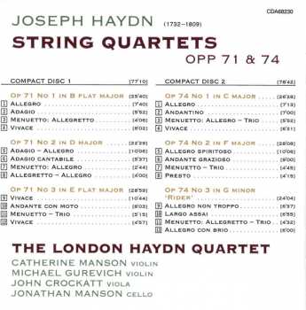 2CD Joseph Haydn: String Quartets Opp 71 & 74