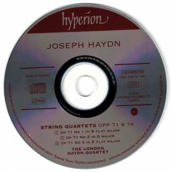 2CD Joseph Haydn: String Quartets Opp 71 & 74