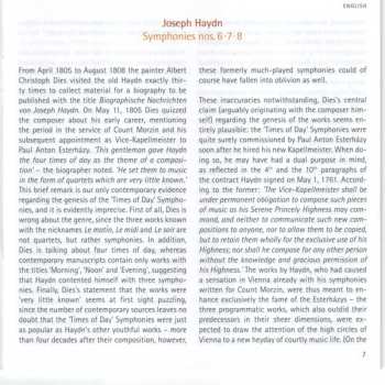 CD Joseph Haydn: Symphonies Nos. 6 · 7· 8 Le Matin · Le Midi · Le Soir