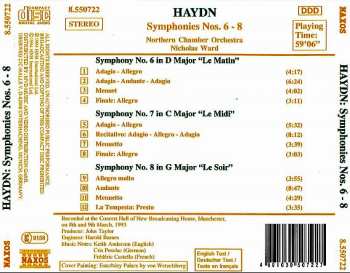 CD Joseph Haydn: Symphonies, Vol. 7 No. 6 "Le Matin", No. 7 "Le Midi" & No. 8 "Le Soir"