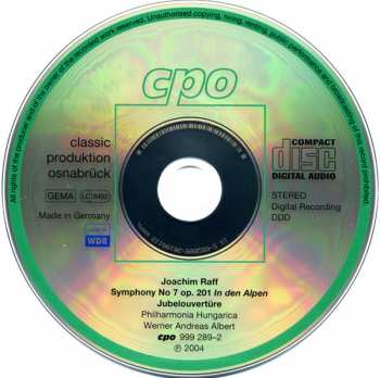 CD Joseph Joachim Raff: Symphony No. 7 • Jubel-Ouvertüre