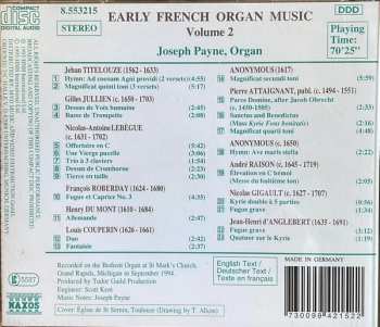 CD Joseph Payne: Early French Organ Music Volume 2