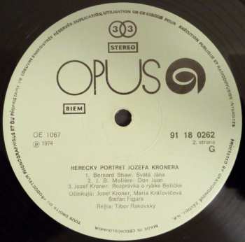 LP Jozef Kroner: Herecký Portrét