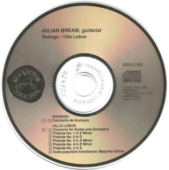 CD Julian Bream: Concierto De Aranjuez / Guitar Concerto / 5 Preludes