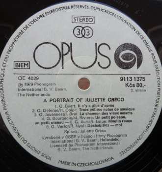 LP Juliette Gréco: A Portrait Of Juliette Gréco