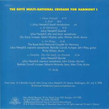 7CD/Box Set Julius A Hemphill: The Boyé Multi-National Crusade For Harmony (Archival Recordings (1977-2007))