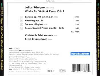 CD Julius Röntgen: Works For Violin & Piano Vol. 1