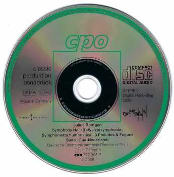 CD David Porcelijn: Symphony No 10 • Symphonietta Humoristica • 3 Preludes & Fugues • Suite »Oud-Nederland« 