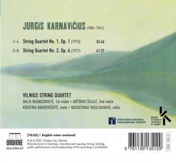 CD Jurgis Karnavičius: String Quartets Nos. 1 & 2