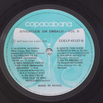 LP Juventude Em Embalo: Juventude Em Embalo Vol. 5