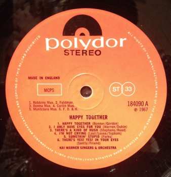 LP Kai Warner Singers: Happy Together