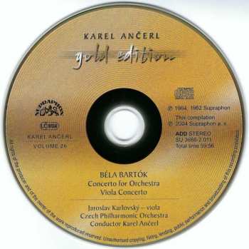 CD The Czech Philharmonic Orchestra: Concerto For Orchestra • Viola Concerto