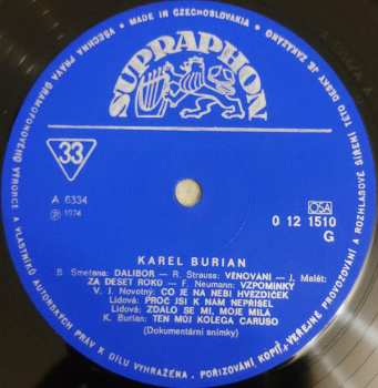LP Karel Burian: Pěvecký Portrét