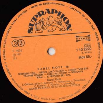 LP Karel Gott: Karel Gott '78