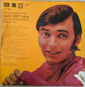 LP Karel Gott: Poslouchejte! Karel Gott Zpívá Lásku Bláznivou A Další Hity