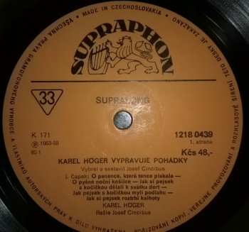 LP Karel Höger: Karel Höger Vypravuje Pohádky