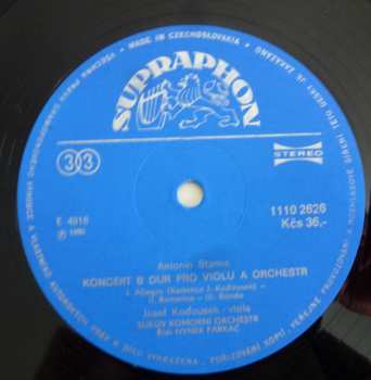 LP Carl Stamitz: Koncertantni Symfonie D Dur / Koncert B Dur